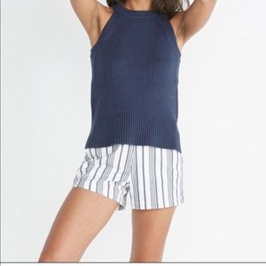 Marine Layer Navy/White striped Shorts Sz Ames